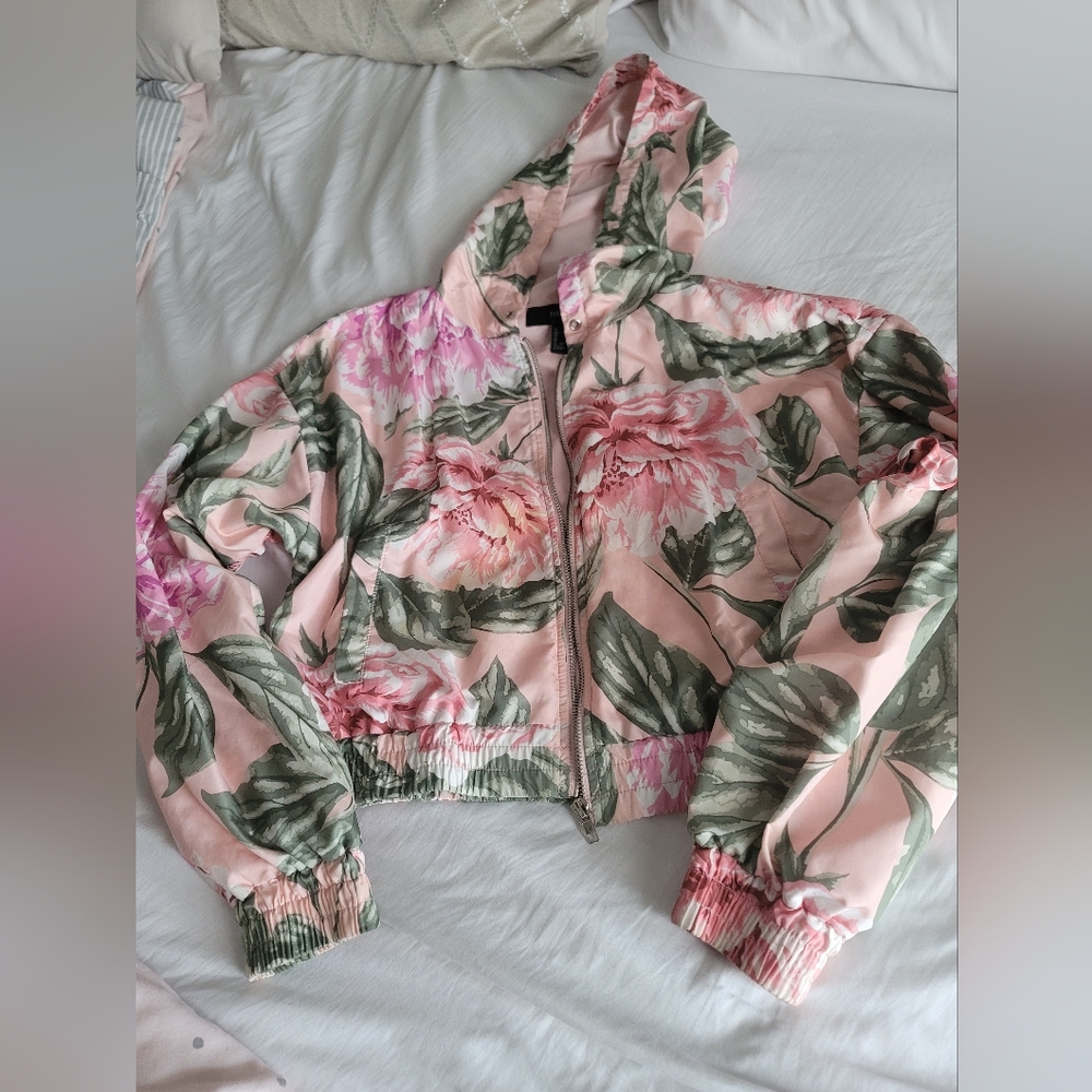 Floral lightweight Windbreaker jacket